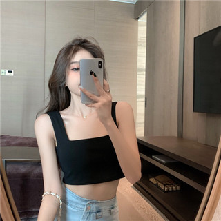 Áo Croptop Nữ Hai Dây Quai Lớn Cổ Vuông Chất Cotton Mềm Mịn Ôm Dáng Sexy A06