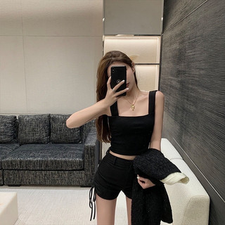 Áo Croptop Nữ Hai Dây Quai Lớn Cổ Vuông Chất Cotton Mềm Mịn Ôm Dáng Sexy A06