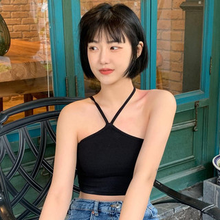 Áo 2 Dây Nữ Kiểu Yếm Chéo Dây Mảnh Dáng Croptop Chất Thun Tăm Siêu Hot A07