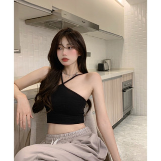 Áo 2 Dây Nữ Kiểu Yếm Chéo Dây Mảnh Dáng Croptop Chất Thun Tăm Siêu Hot A07