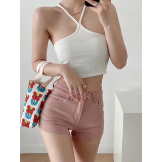 Áo 2 Dây Nữ Kiểu Yếm Chéo Dây Mảnh Dáng Croptop Chất Thun Tăm Siêu Hot A07
