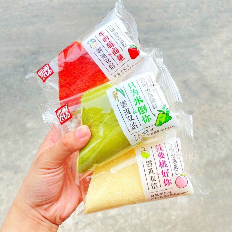 [500gram] Tam giác cuộn kem 3 vị matcha-Dâu tây-Đào