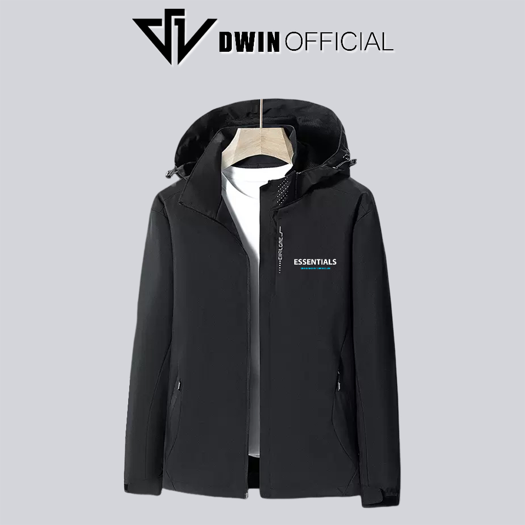 Ảnh Áo khoác gió đôi nam nữ in Dwin 2 lớp chất liệu dù cao cấp unisex form rộng đi mưa,cản gió 3