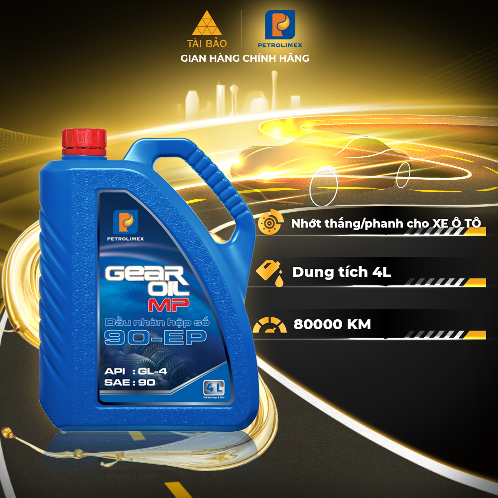 Dầu nhớt hộp số ô tô PETROLIMEX PLC GEAR OIL MP 90 EP (4L) - Chính