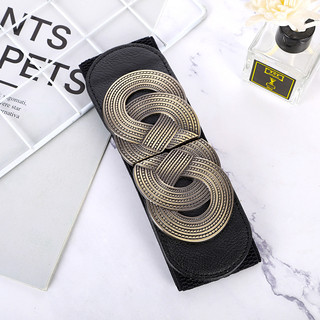 Đai váy chất liệu co giãn, đai đầm, thắt lưng Jumpsuit, sơ mi bản rộng, móc khóa kim loại họa tiết dây bện W58