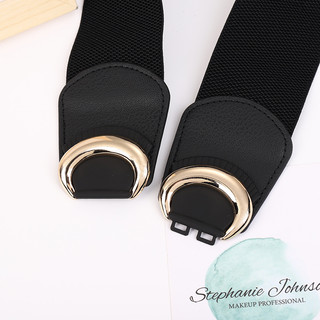 Thắt lưng bản rộng, đai váy, đai đầm, đai Jumpsuit, chất liệu co giãn, móc khóa kim loại họa tiết chữ C W59