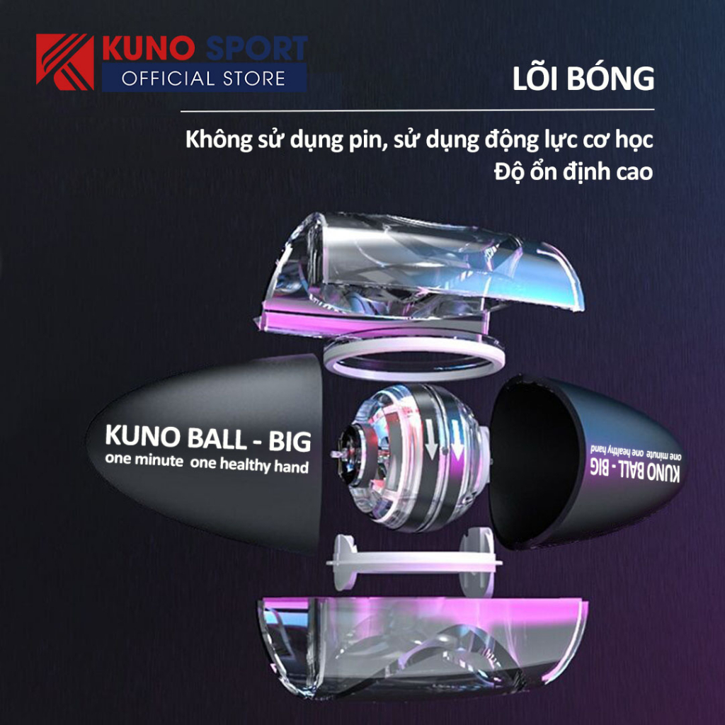 Ảnh Bóng Tập Cơ Tay KUNO BALL BIG, Phiên Bản To Cao Cấp Thế Hệ Mới Lực Siêu Mạnh Rèn Luyện Cổ Tay 2