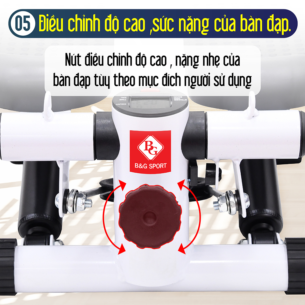 Ảnh BG-(Đọc Kỹ Mô Tả)Máy đạp bước nam nữ dùng tại nhà STEPPER MSP 100- TRẮNG máy đạp bước tại chỗ 4