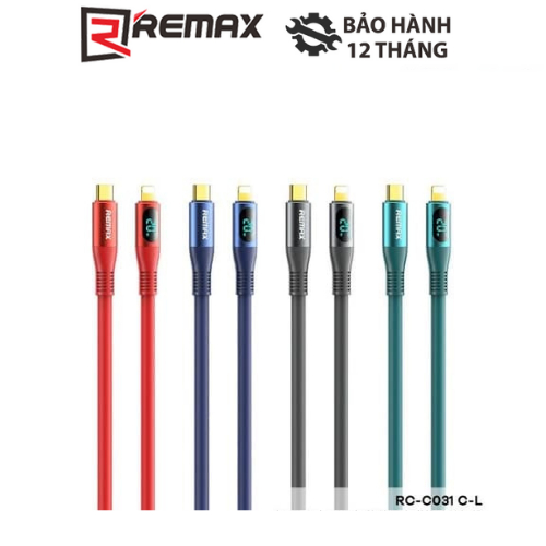 Cáp sạc điện thoại Remax RC-C031 cổng C to L tích hợp màn hình LED sạc ...