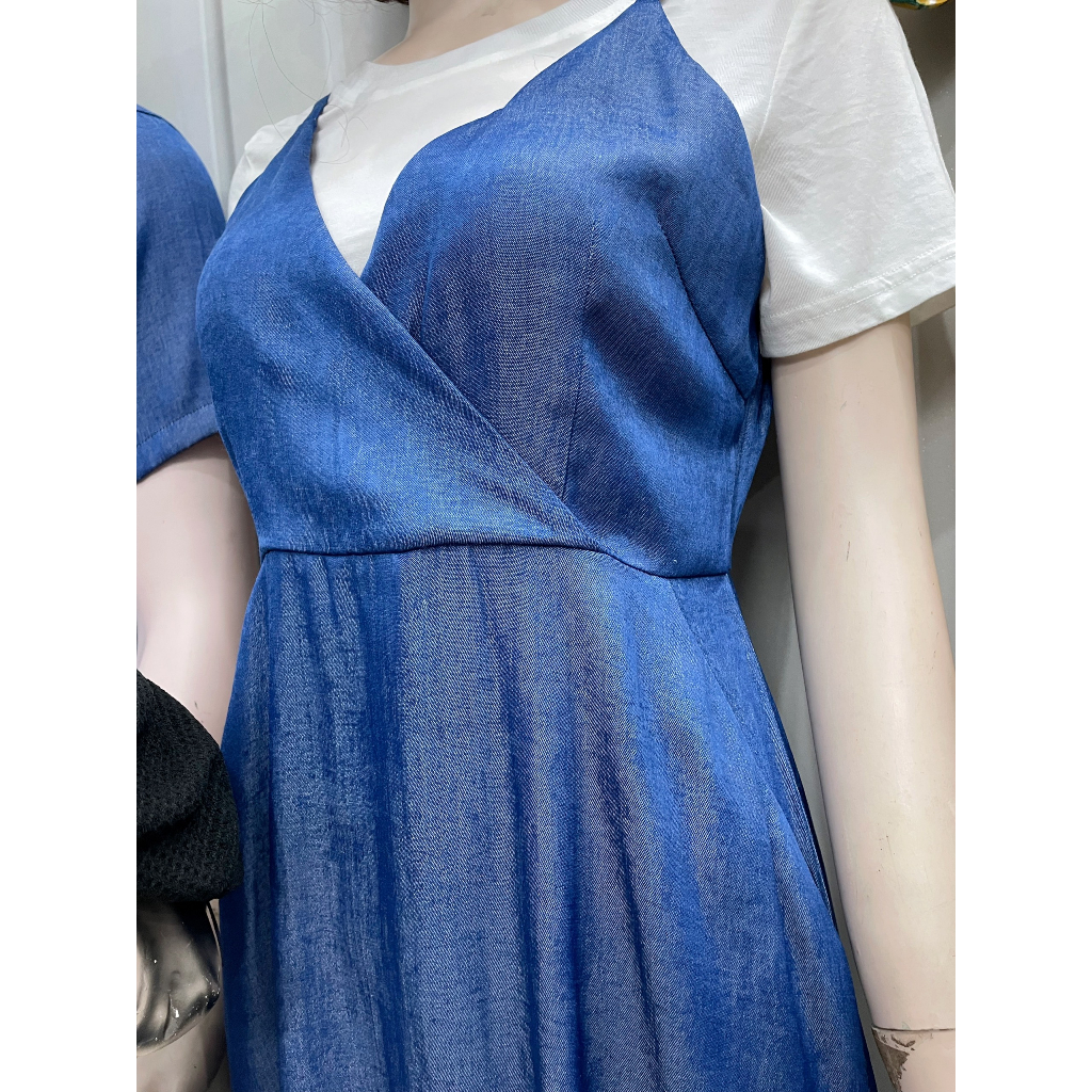 Combo Sơ Mi Váy Đôi Fig Tree Mẫu Denim, Màu Xanh Blue Mềm Mát,Siêu Xinh Mã 184