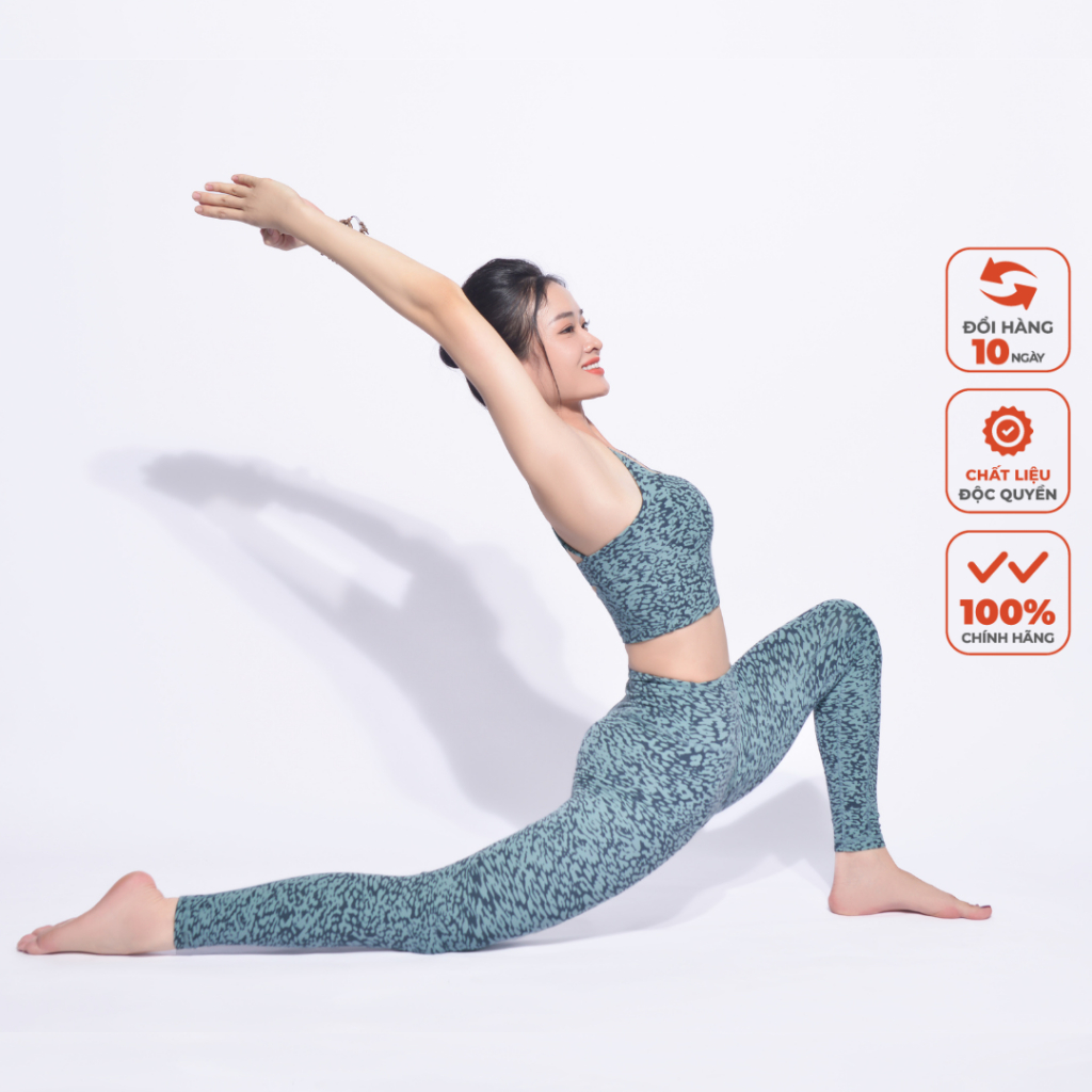 Set Tập Bra & Quần Legging Hoạ Tiết Livan Sport Mềm Mịn Co Giãn Cao Cấp