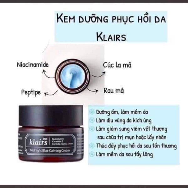 Kem dưỡng Klairs Midnight Blue Calming Cream [COCOLUX]
