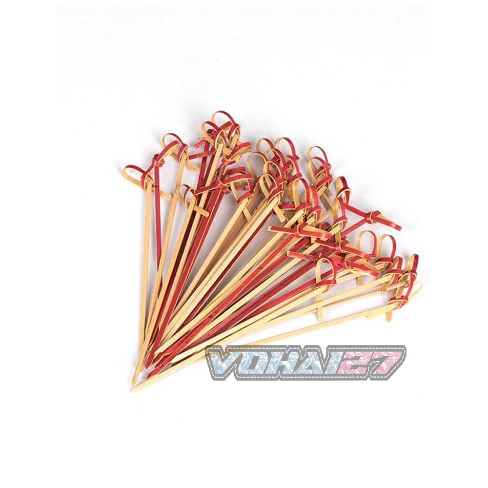 Cây xiên tre trang trí Cocktail nơ 12cm