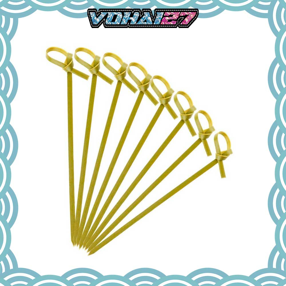 Cây xiên tre trang trí Cocktail nơ 12cm