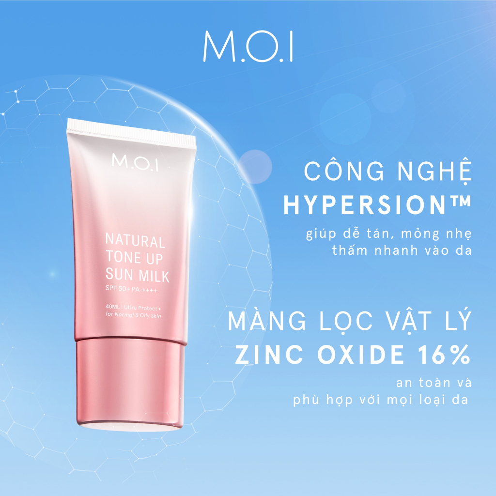 Ảnh Kem chống nắng Nâng tông M.O.I Natural Tone Up Sun Milk 40ml 2