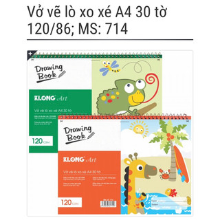 KLONG - Vở vẽ lò xo nhiều kích cỡ A5 / B5 / A4 / A3 ; MS: 714 - 715 - 723 - 770 🐻🏡🌸