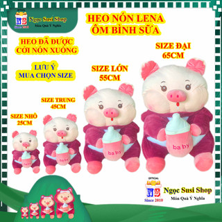 [HÀNG ĐỘC] THÚ NHỒI BÔNG CON HEO NÓN LENA ÔM BÌNH SỮA LÔNG XÙ MỊN ĐẸP NHƯ ẢNH - MUA CHỌN SIZE [NGỌC SUSI]
