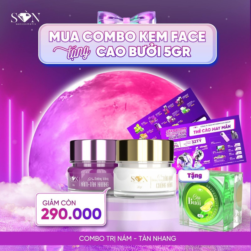 Combo Face SON Chính Hãng Tặng Đủ Quà - Bộ Kem Face SON Nguyễn Tiên 4 ...