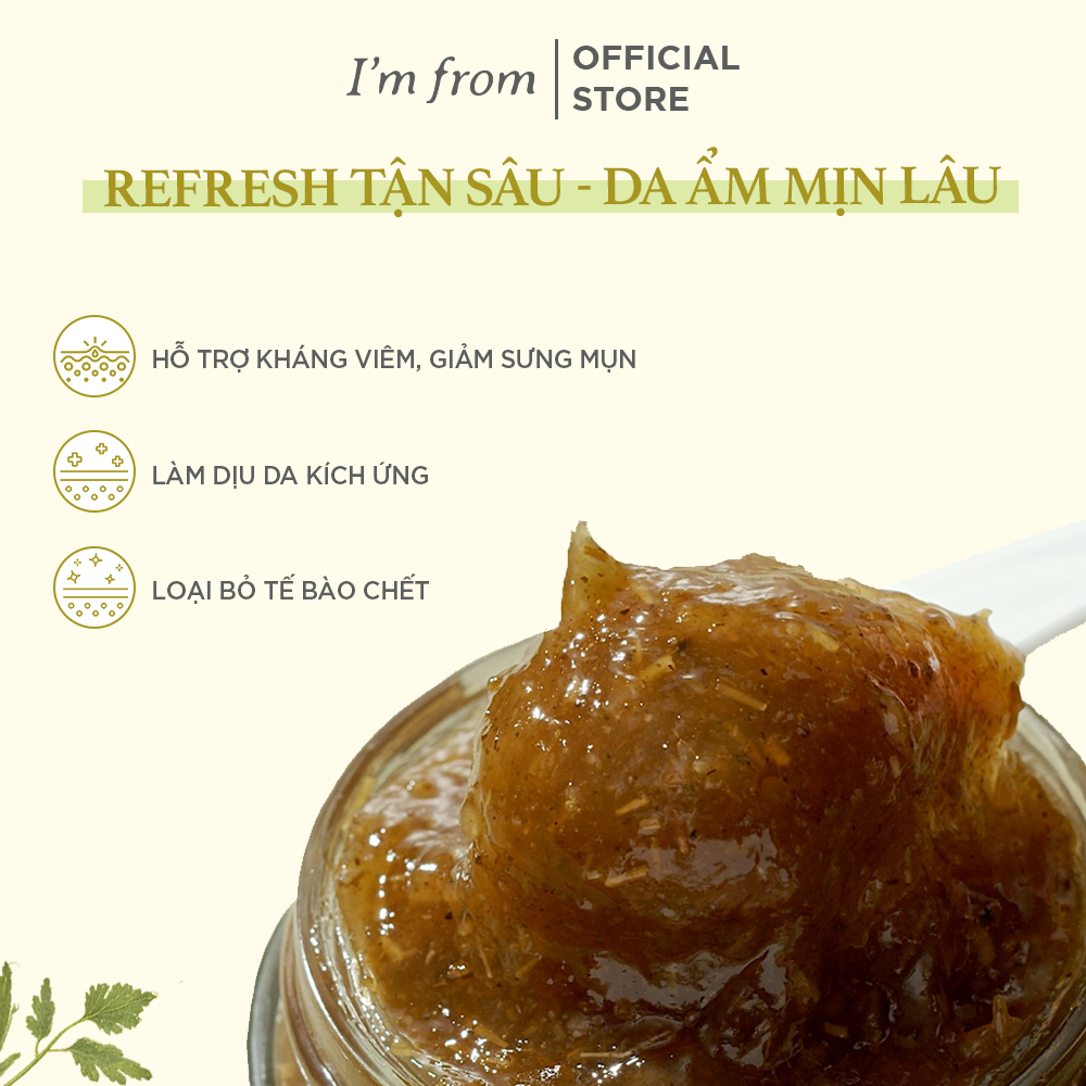 Ảnh Mặt nạ ngải cứu loại bỏ tế bào chết và làm dịu da I'm From Mugwort Mask 110g 4
