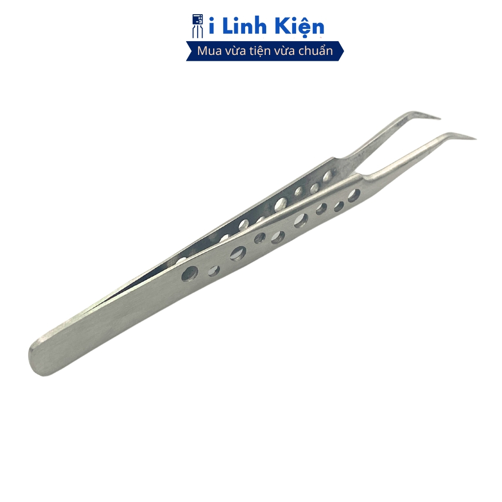 Nhíp gắp linh kiện điện tử màu trắng thép không gỉ dạng lỗ cao cấp chính hãng ilinhkien.