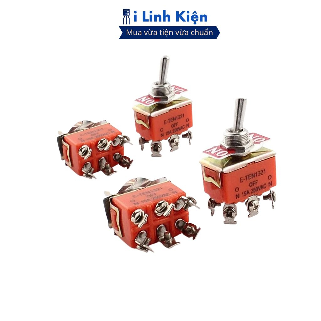 Công tắc gạt đôi E-TEN1321 15A 250V 2 chế độ ON-ON 6P chất lượng cao ilinhkien