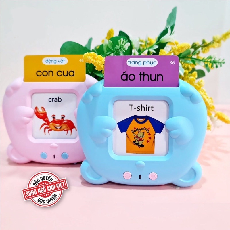 Máy Đọc Thẻ Flashcard Anh-Việt 3 Chế Độ Đọc: Song Ngữ Anh-Việt, Tiếng Anh, Tiếng Việt Kèm Phát Nhạc