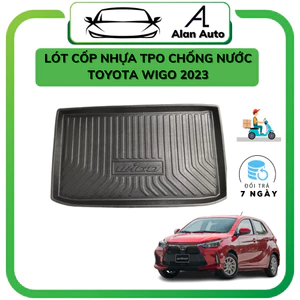 Lót cốp nhựa xe Toyota Wigo 2023, Khay lót côp nhựa chống nước, nhựa dẻo tpo bền bỉ