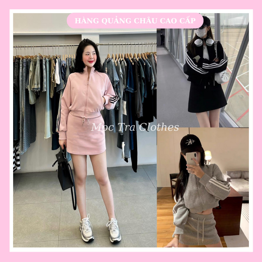 Sét Alo quần dài sọc viền áo MÀU XÁM 8247 main image 1