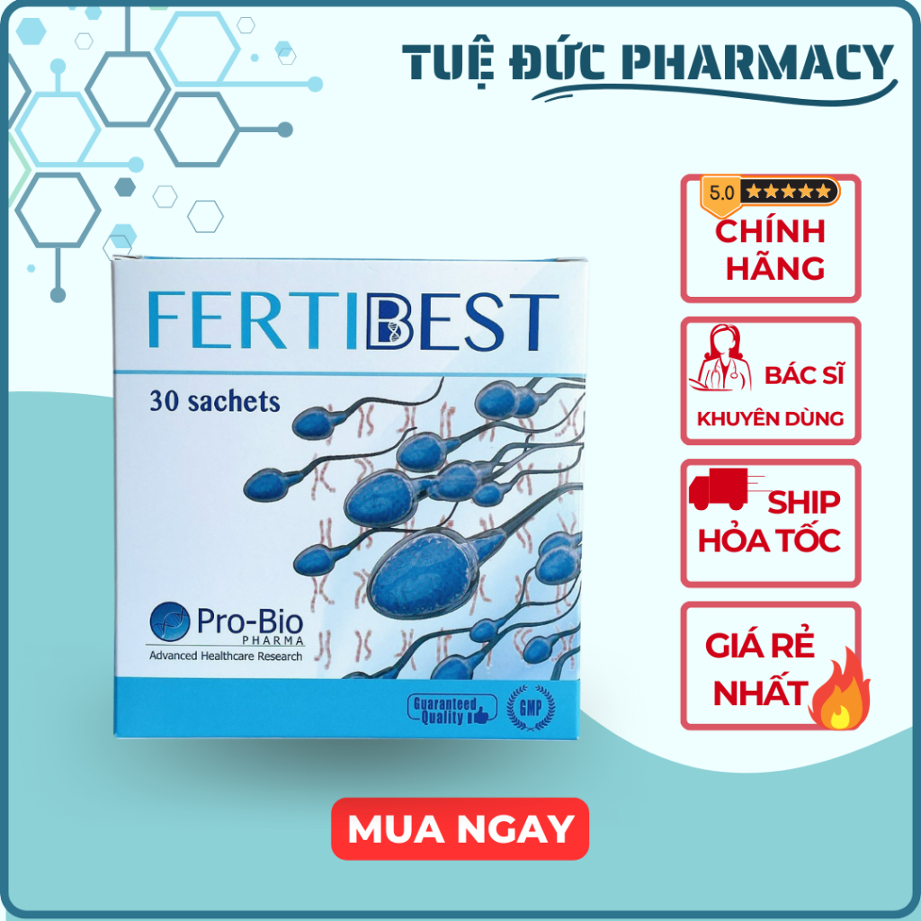 Fertibest [CHÍNH HÃNG] bổ tinh trùng, tăng thụ thai - Hộp 30 Gói ...