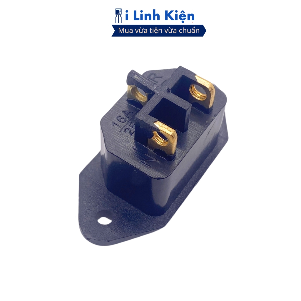 Combo 10 Jack cắm 3 chân nồi cơm điện 16A màu đen chân đồng chất lượng cao ilinhkien.