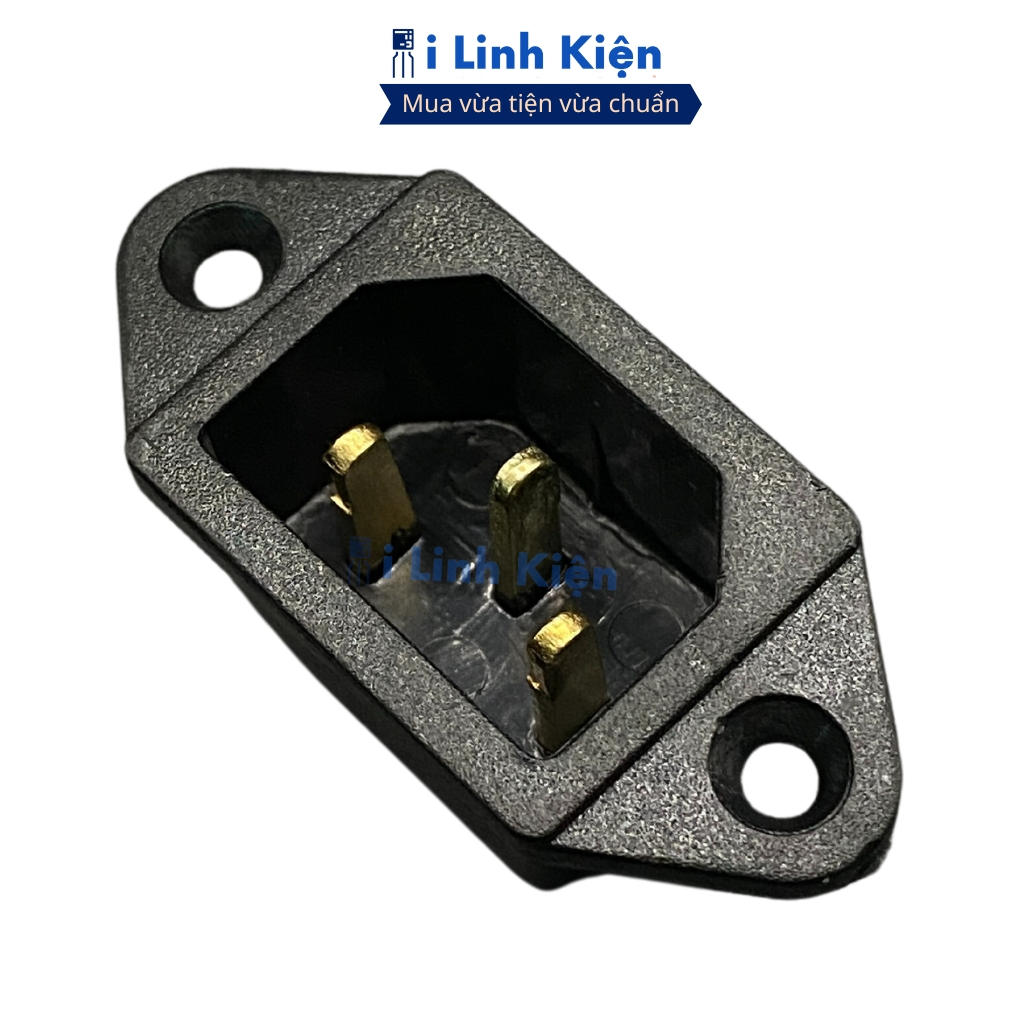 Combo 10 Jack cắm 3 chân nồi cơm điện 16A màu đen chân đồng chất lượng cao ilinhkien.