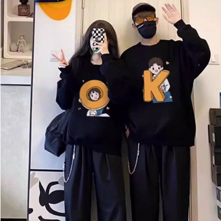 Áo sweater nỉ bông cặp đôi nam nữ mặc cùng người yêu hoodie có mũ unisex fom rộng mùa đông cute Chữ OK L66 [A144]