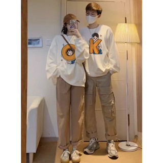 Áo sweater nỉ bông cặp đôi nam nữ mặc cùng người yêu hoodie có mũ unisex fom rộng mùa đông cute Chữ OK L66 [A144]