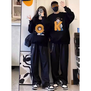 Áo sweater nỉ bông cặp đôi nam nữ mặc cùng người yêu hoodie có mũ unisex fom rộng mùa đông cute Chữ OK L66 [A144]