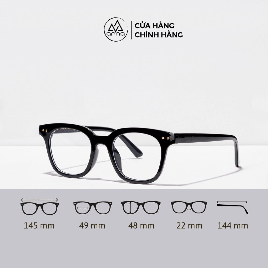 Ảnh Gọng kính cận thời trang nam nữ chữ V dáng vuông unisex cá tính ANNA A00247 2