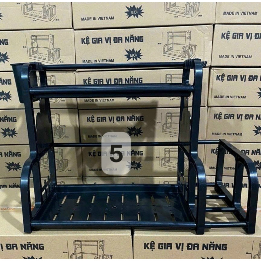 Kệ Đựng Gia Vị Nhà Bếp Chữ B, Kệ Đựng Đồ Dùng Nhà Bếp, kệ gia vị 2 tầng tiện ích