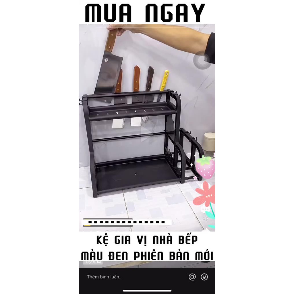 Kệ Đựng Gia Vị Nhà Bếp Chữ B, Kệ Đựng Đồ Dùng Nhà Bếp, kệ gia vị 2 tầng tiện ích