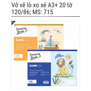 KLONG - Vở vẽ lò xo nhiều kích cỡ A5 / B5 / A4 / A3 ; MS: 714 - 715 - 723 - 770 🐻🏡🌸