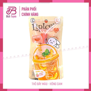 SON LIPICE THỎ 7 MÀU HƯƠNG TRÀ ĐÀO ( HỒNG CAM)