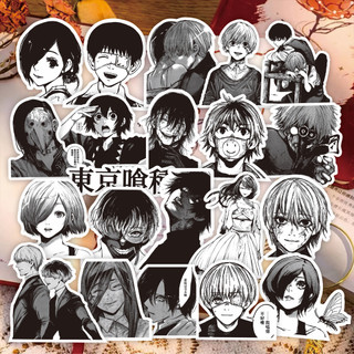 [hàng sẵn] Set 70 stickers Tokyo Ghoul | Miếng hình dán trắng đen DIY / không trùng, chống thấm nước biểu tượng cảm HD1