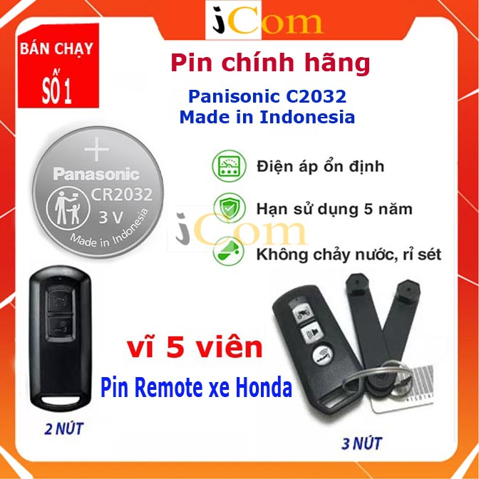 Pin chìa khóa Smartkey Honda CR2032 dùng cho xe Honda Sh, Air blade ...