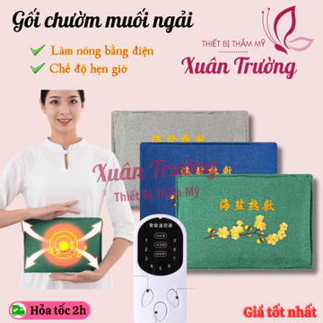 Gối chườm muối thảo dược nóng | Túi chườm muối đá biển làm nóng bằng điện | Túi chườm muối ngải