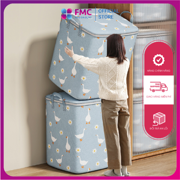 Túi Đựng Chăn Màn Quần Áo Cỡ Lớn 100L – 220L (Chống Thấm) . Túi Đựng Quần Áo Gối Mền Cỡ Lớn Có Khoá Kéo