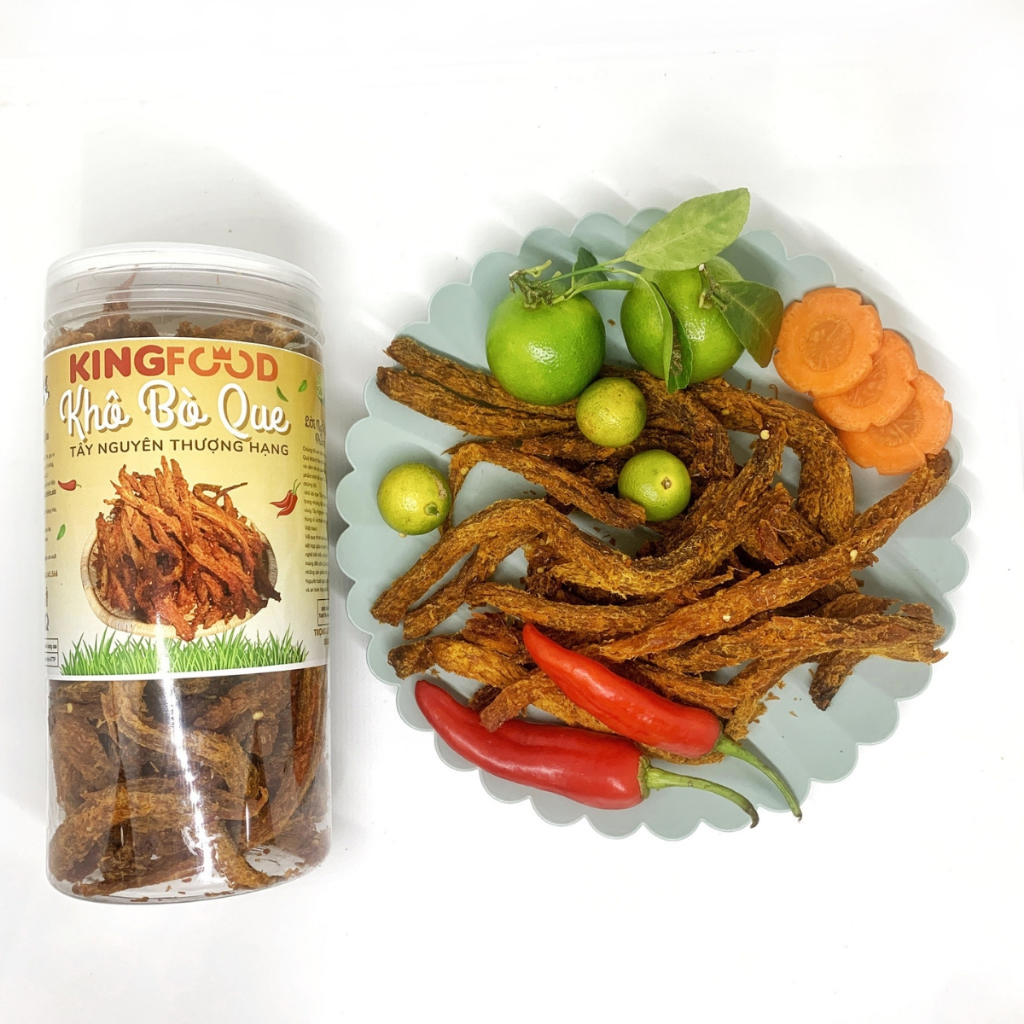 [ Hũ 200-500Gr ] Khô Bò Que Tây Nguyên 100% Thịt Tươi | KingFood