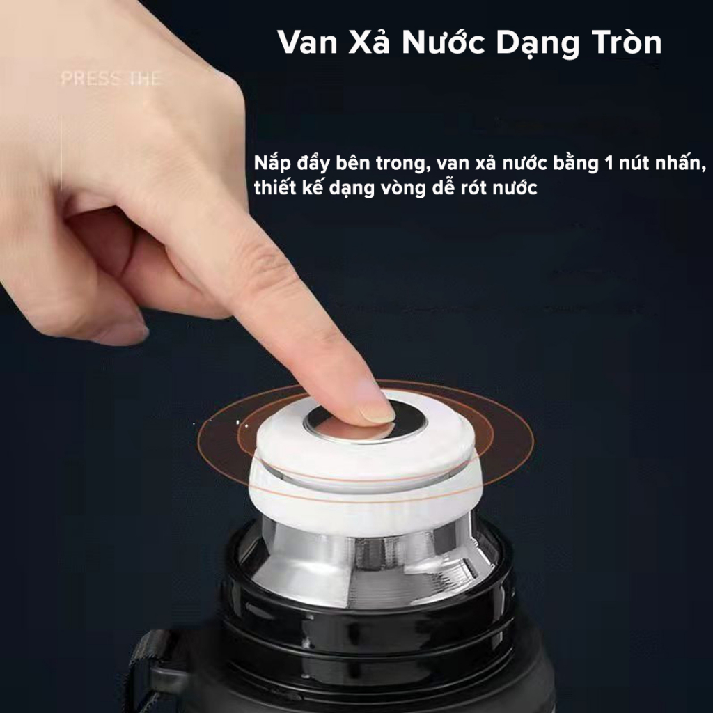 Ảnh Bình Phích Inox Giữ Nhiệt Nóng Lạnh Good 1000ml Có Nút Nhấn Uống Luôn Có Quai Đeo, Cốc Uống Chính Hãng Amalife 4