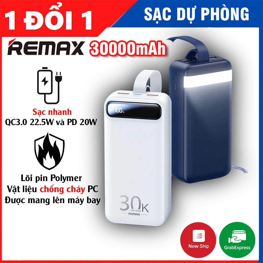 Sạc Dự Phòng Remax 30000mAh RPP-522/20000mAh RPP-521 22.5W Lõi Pin Cao ...