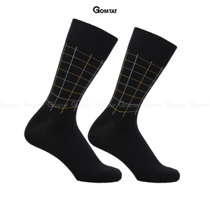 Tất giày tây nam cổ cao GOMTAT họa tiết sọc caro chất liệu cotton cao cấp hút ẩm thoáng khí -GOM-TAYCARO-1DOI