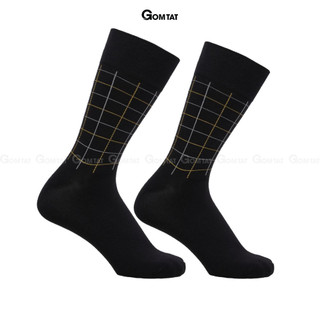 Tất giày tây nam cổ cao GOMTAT họa tiết sọc caro chất liệu cotton cao cấp hút ẩm thoáng khí  -GOM-TAYCARO-1DOI