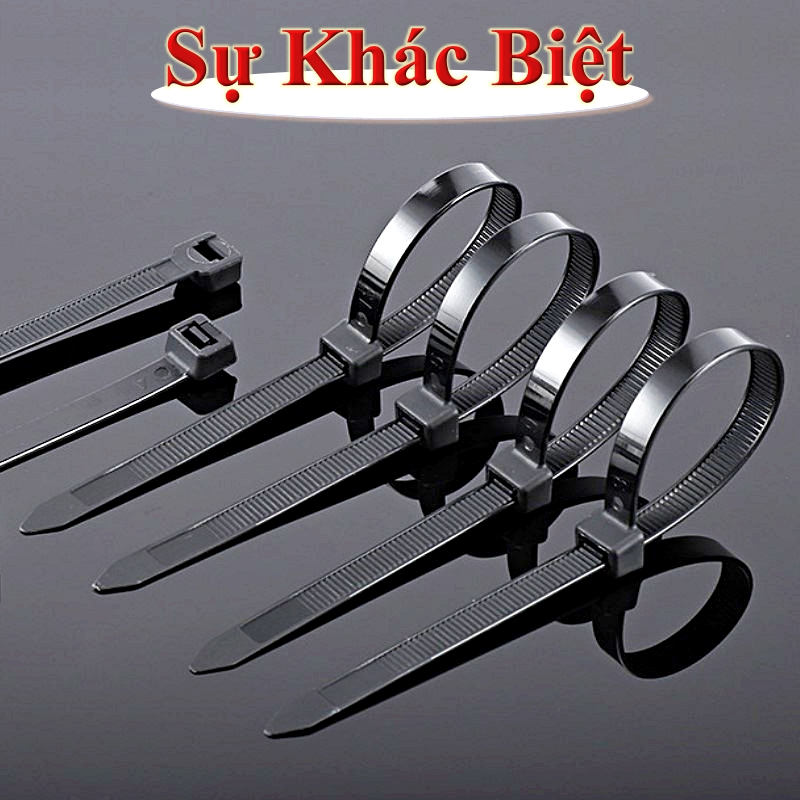 Dây rút cao cấp KST bằng nhựa mầu đen, trắng dài 10cm 15cm 20cm 30cm ...