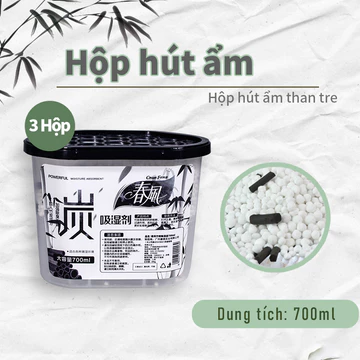 [Fragrant Life]Hộp Hút Ẩm Khử Mùi Than Hoạt Tính,Hộp hút ẩm than tre,Chống ẩm mốc khử mùi -3Hộp700ml
